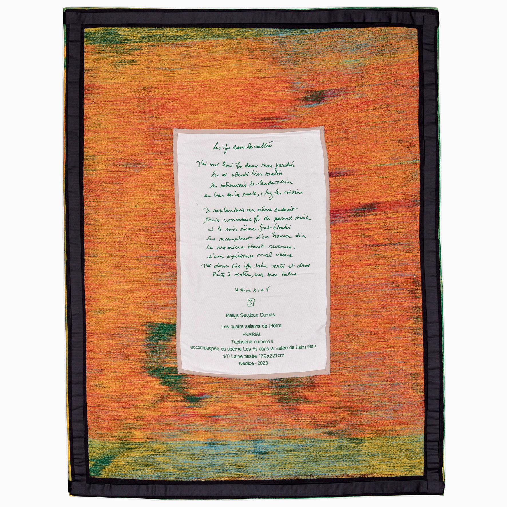 French Maïlys Seydoux-Dumas, Prairial, Wool Tapestry, Néolice, 2023 For Sale