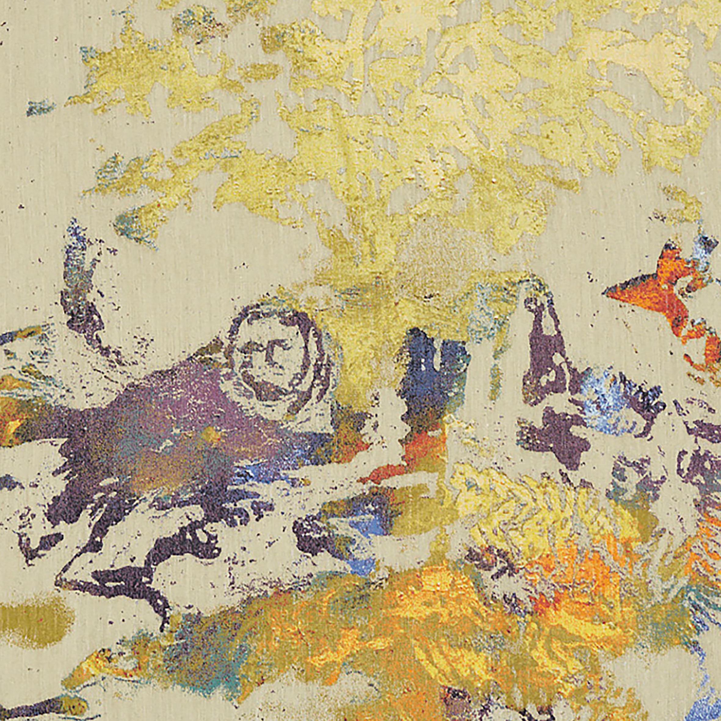 Maïlys Seydoux-Dumas, Vendémiaire, Wandteppich aus Wolle, Néolice, 2023

Ein aus Wolle gewebter Wandteppich, der einen goldenen Baum und rote, blaue und braune Objekte darstellt  auf beigem Hintergrund.
Signiert unten rechts.
Nummeriert 1/8 von
