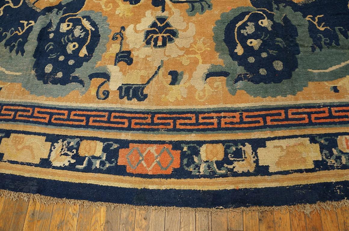 18th Century Chinese Ningxia Main Hall Carpet ( 12'8''x13'4''- 385 x 405 ) In Good Condition For Sale In New York, NY