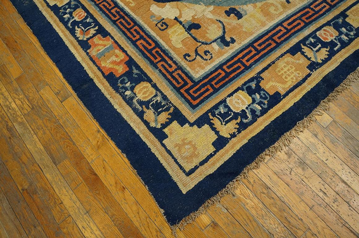 Early 18th Century 18th Century Chinese Ningxia Main Hall Carpet ( 12'8''x13'4''- 385 x 405 ) For Sale