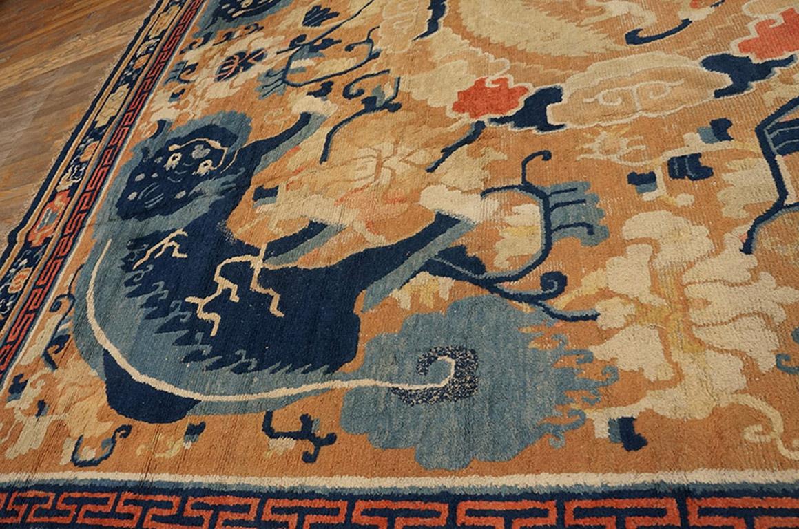 18th Century Chinese Ningxia Main Hall Carpet ( 12'8''x13'4''- 385 x 405 ) For Sale 1