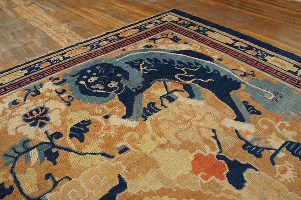 18th Century Chinese Ningxia Main Hall Carpet ( 12'8''x13'4''- 385 x 405 ) For Sale 3