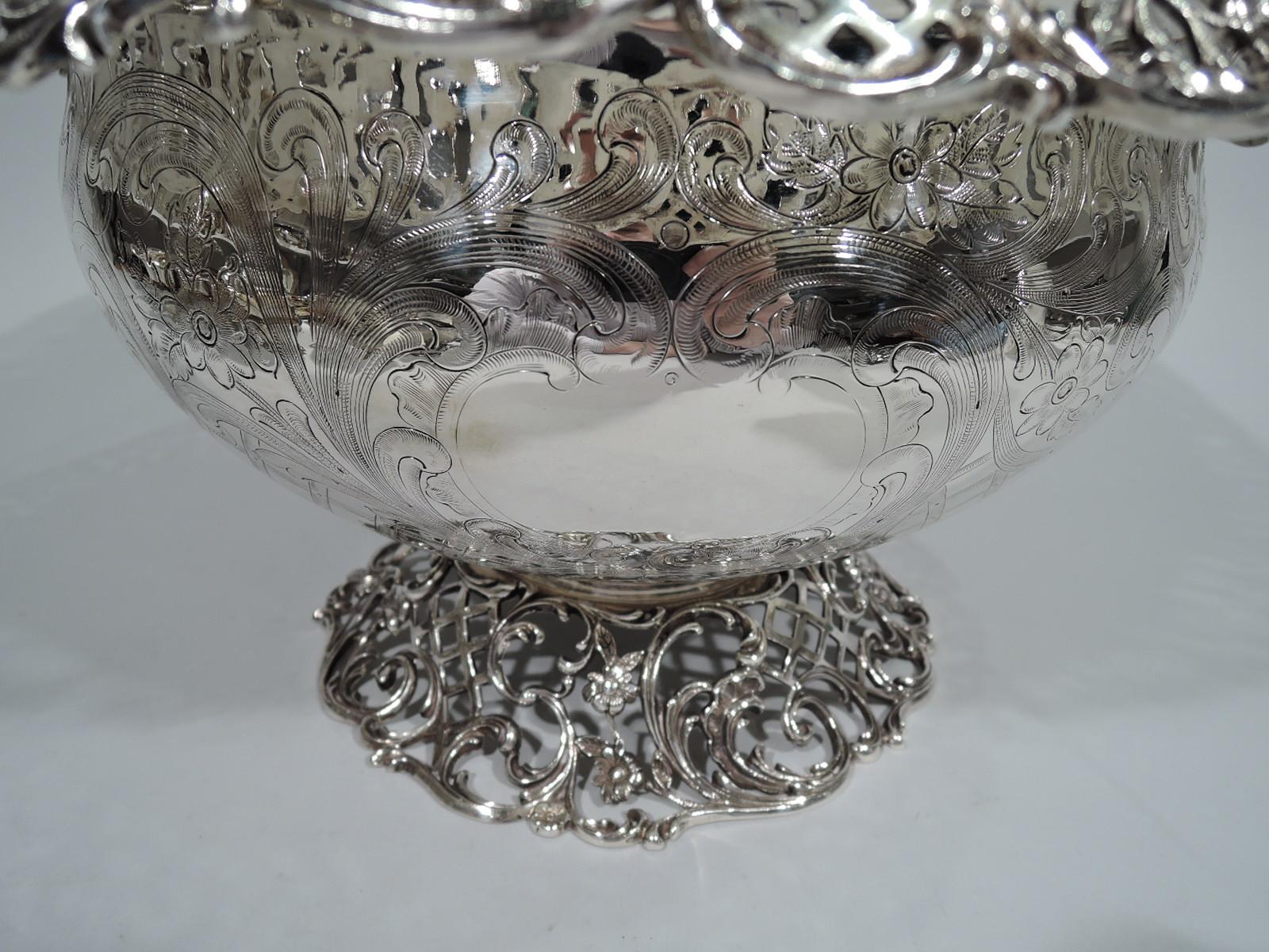 Sterling Silver Main Line Magnificent Punchbowl & Cups by JE Caldwell of Philadelphia