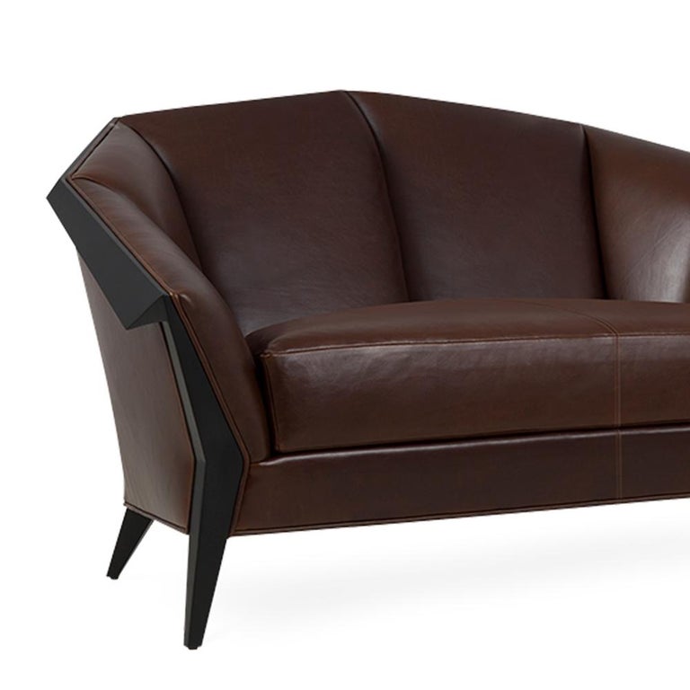 Main Office Sofa with Brown Genuine Leather For Sale at 1stDibs