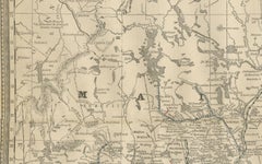 Maine Antique Railroad Map c.1888 – Pine Tree State Counties & Settlements