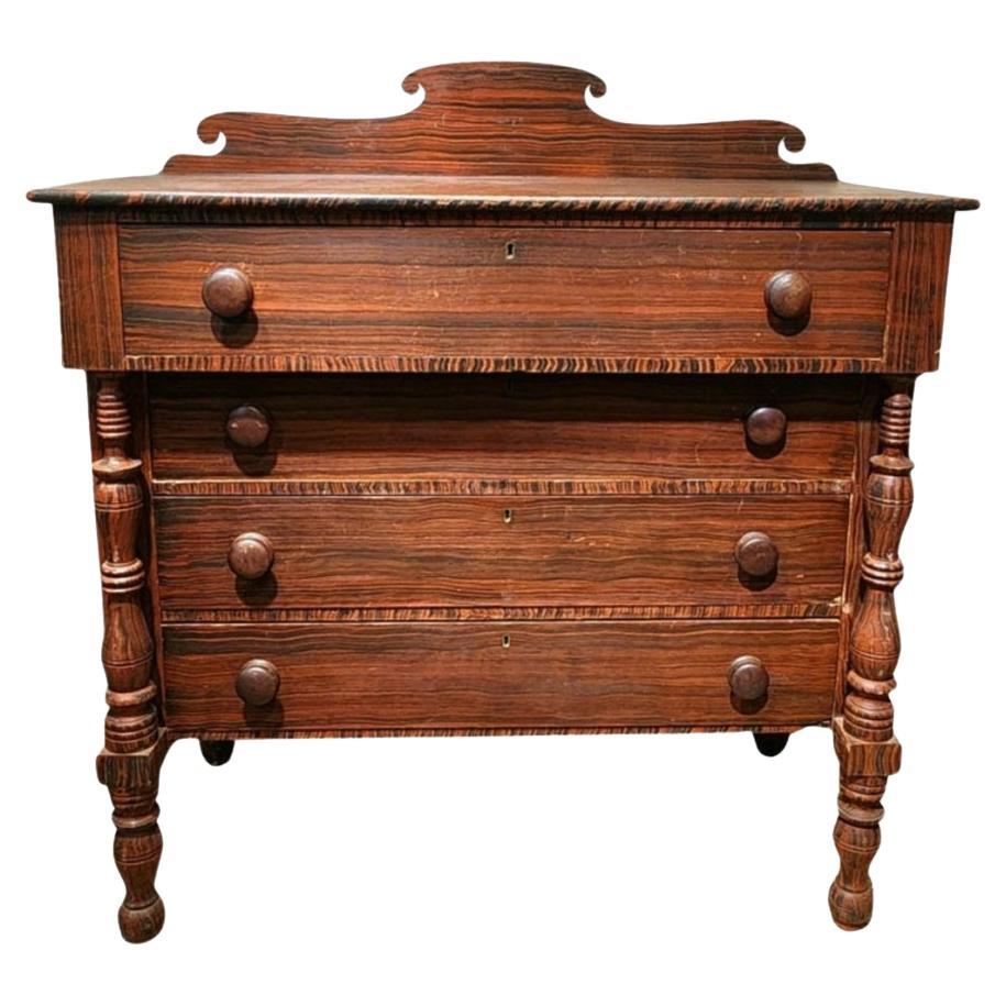 Maine Circa 1830 Grain Painted Chest Of Drawers