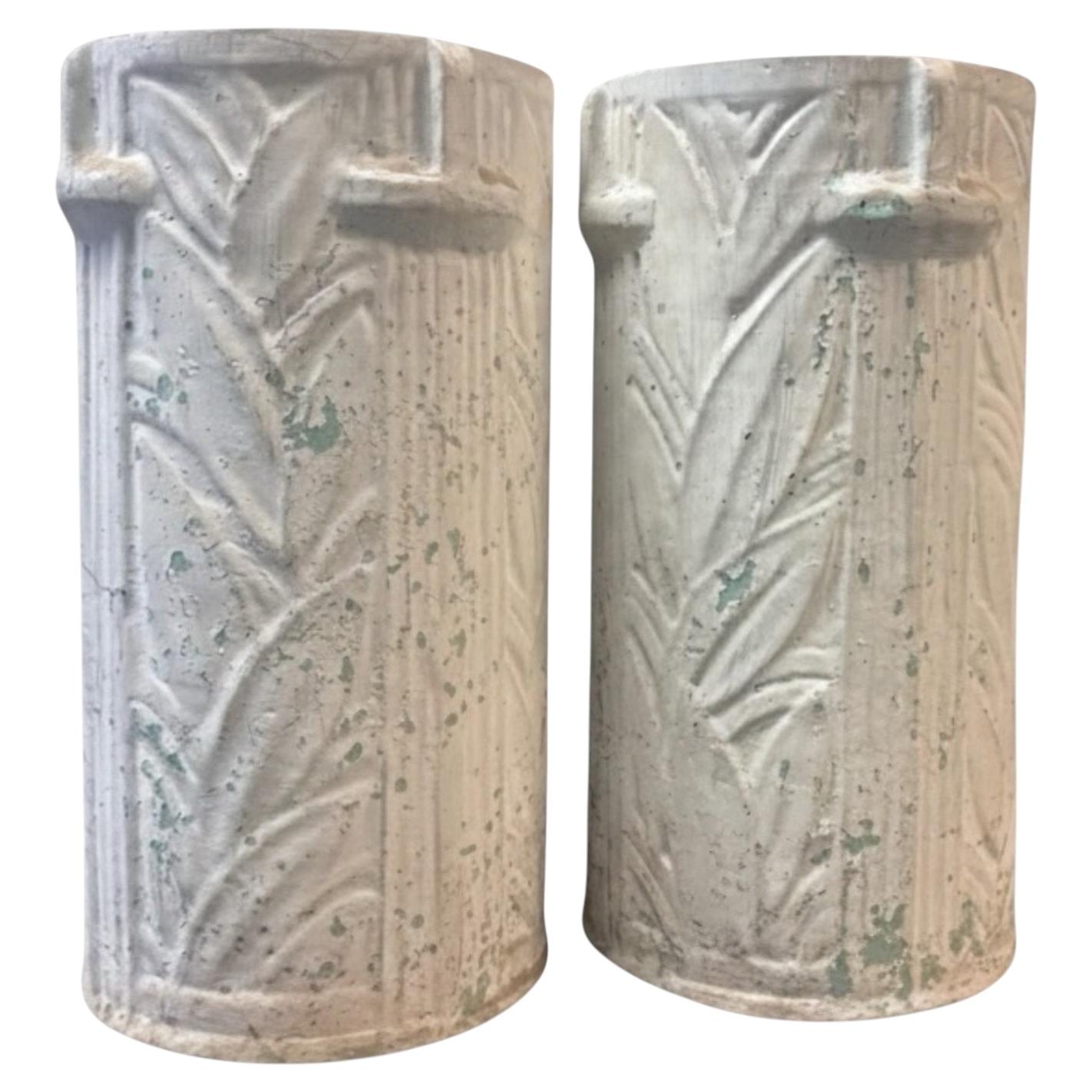 Maine Coastal Cottage Style Deco Vases Umbrella Stands McCoy Pottery - Pair For Sale