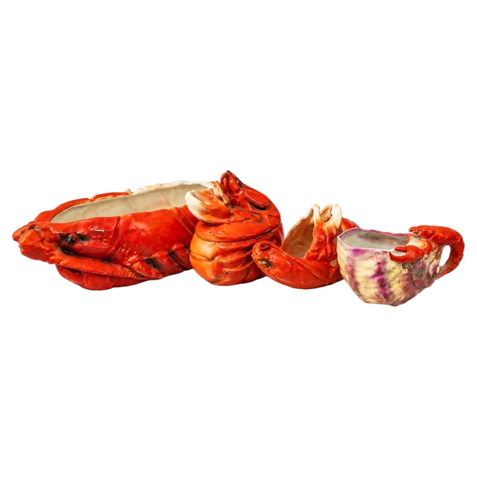 Maine Coastal Style Lobster Collection Royal Bayreuth Tureen Creamer Sauce Set o