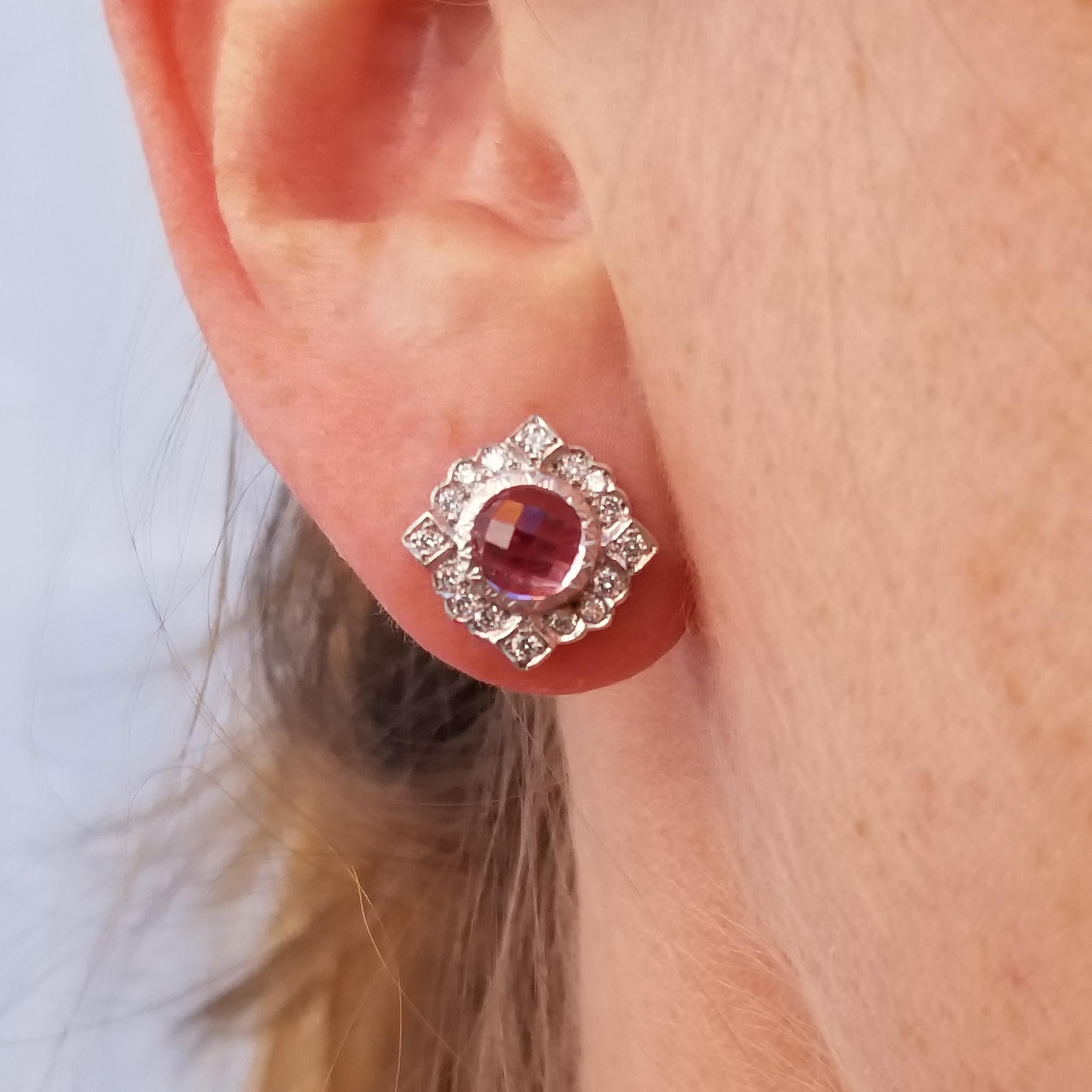 These tourmalines are an exquisitely delicate shade of pink and are an exceedingly rare example of tourmaline sourced from the highly desirable sources in Maine. These gems are precision faceted in a fabulously domed rose cut.

