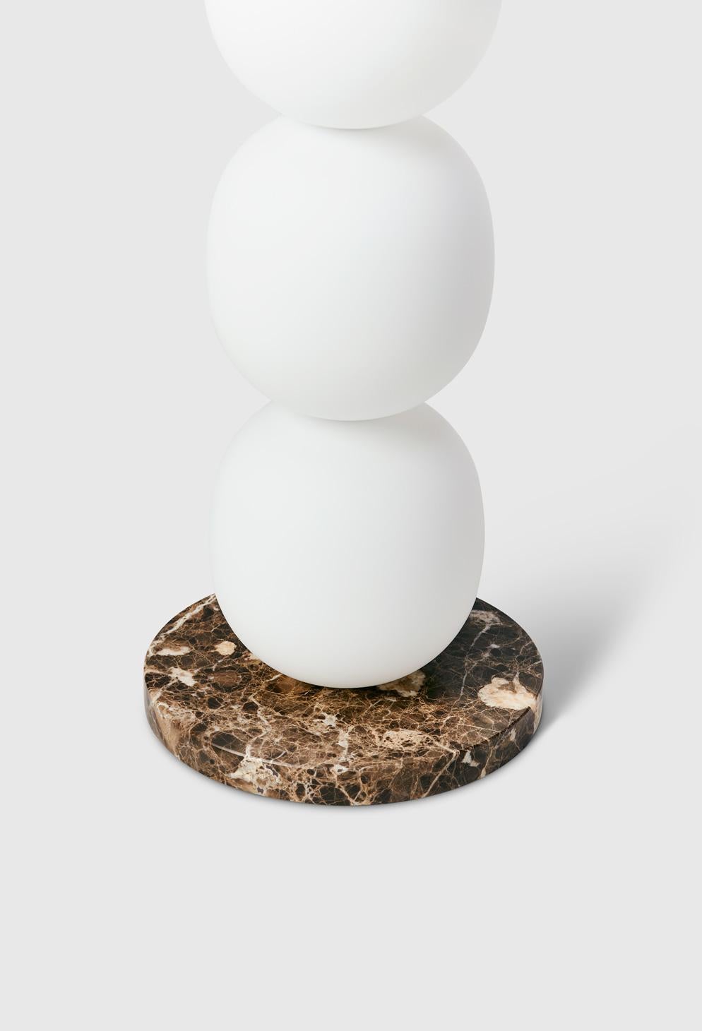 German Mainkai Table Lamp by Sebastian Herkner in Marron Emperador Marble For Sale