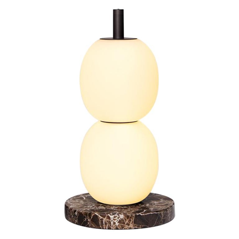 Mainkai Table Lamp by Sebastian Herkner in Marron Emperador Marble For Sale