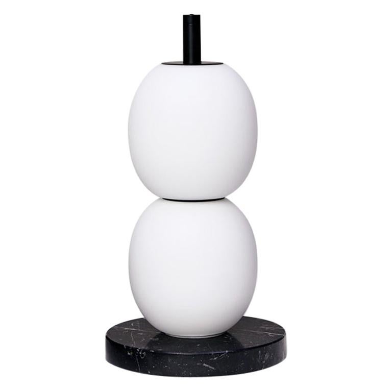 Mainkai Table Lamp by Sebastian Herkner in Nero Marquina Marble For Sale