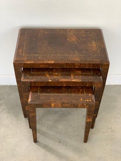 Mainland Smith Kokosnussschale und Messingintarsien Nisttische