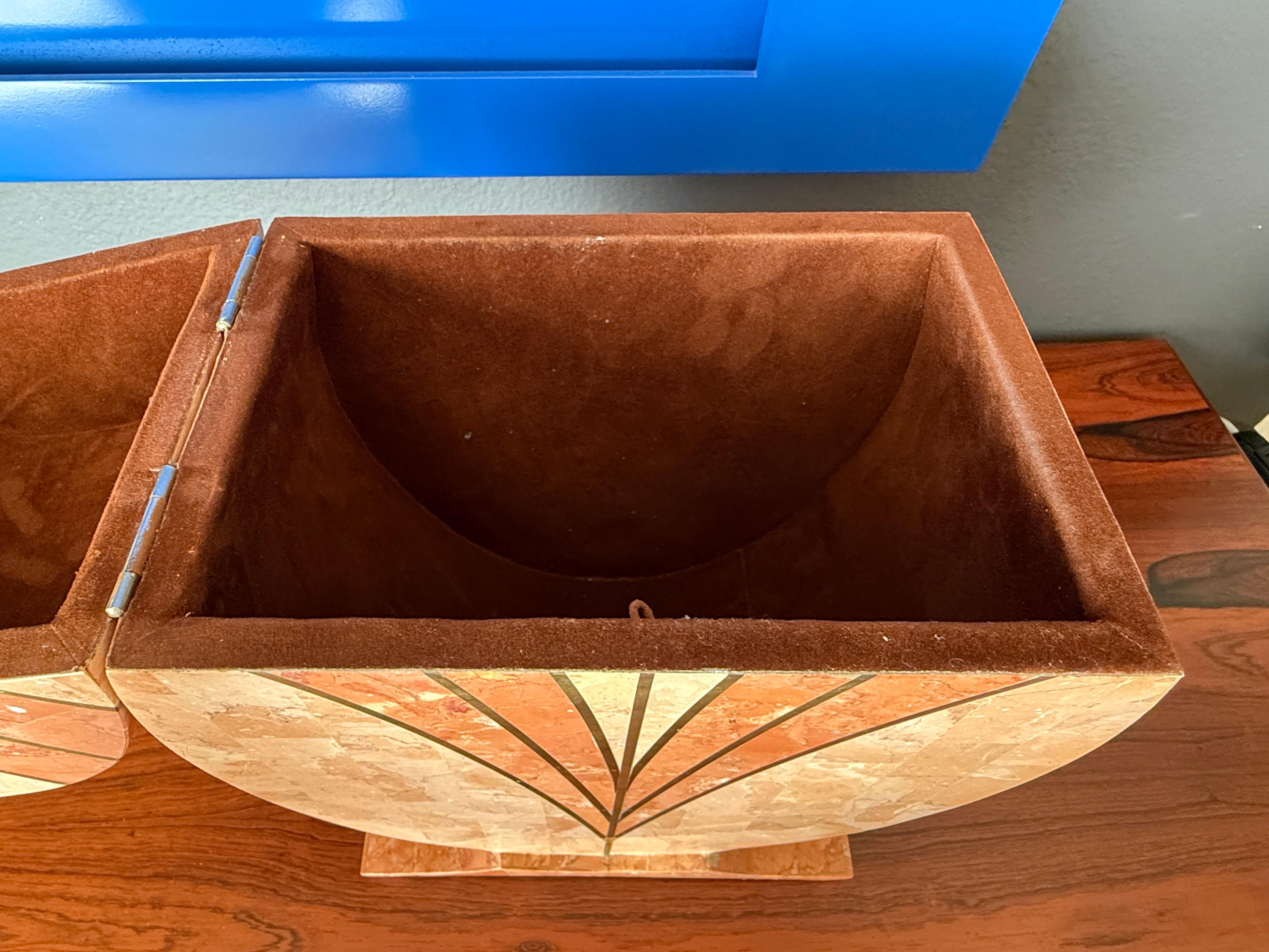 Mainland Smith Tessellated Pink Stone Box For Sale 7