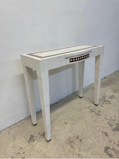 Mainland Smith Tessellated Stone With Brass Inlay Vanity, Console Table or Desk