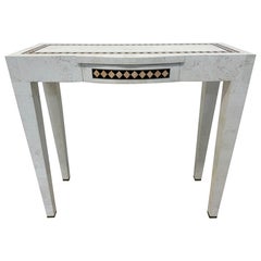 Mainland Smith Tessellated Stone With Brass Inlay Vanity, Console Table or Desk
