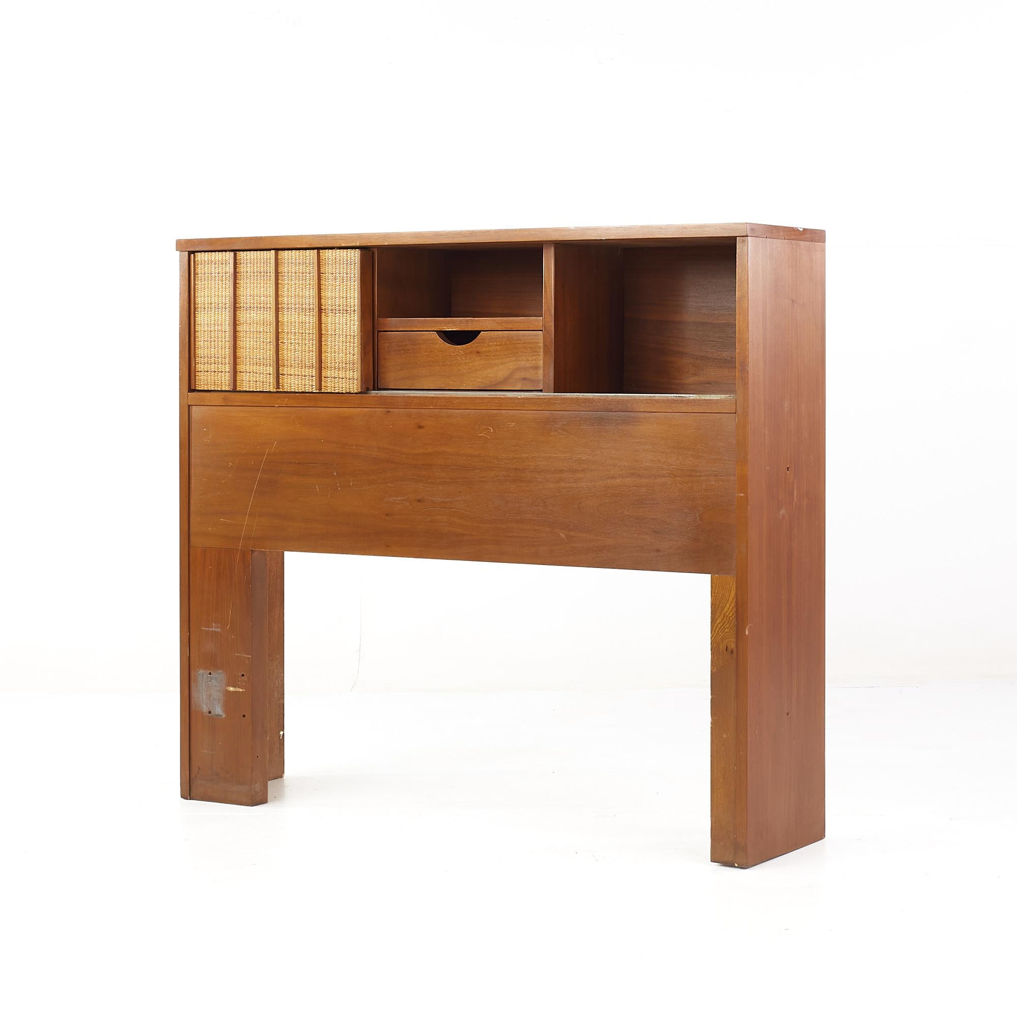 mid century twin bed with storage