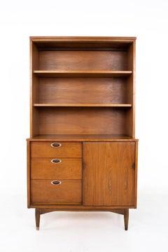 Mainline by Hooker Mid Century Walnut Buffet and Hutch