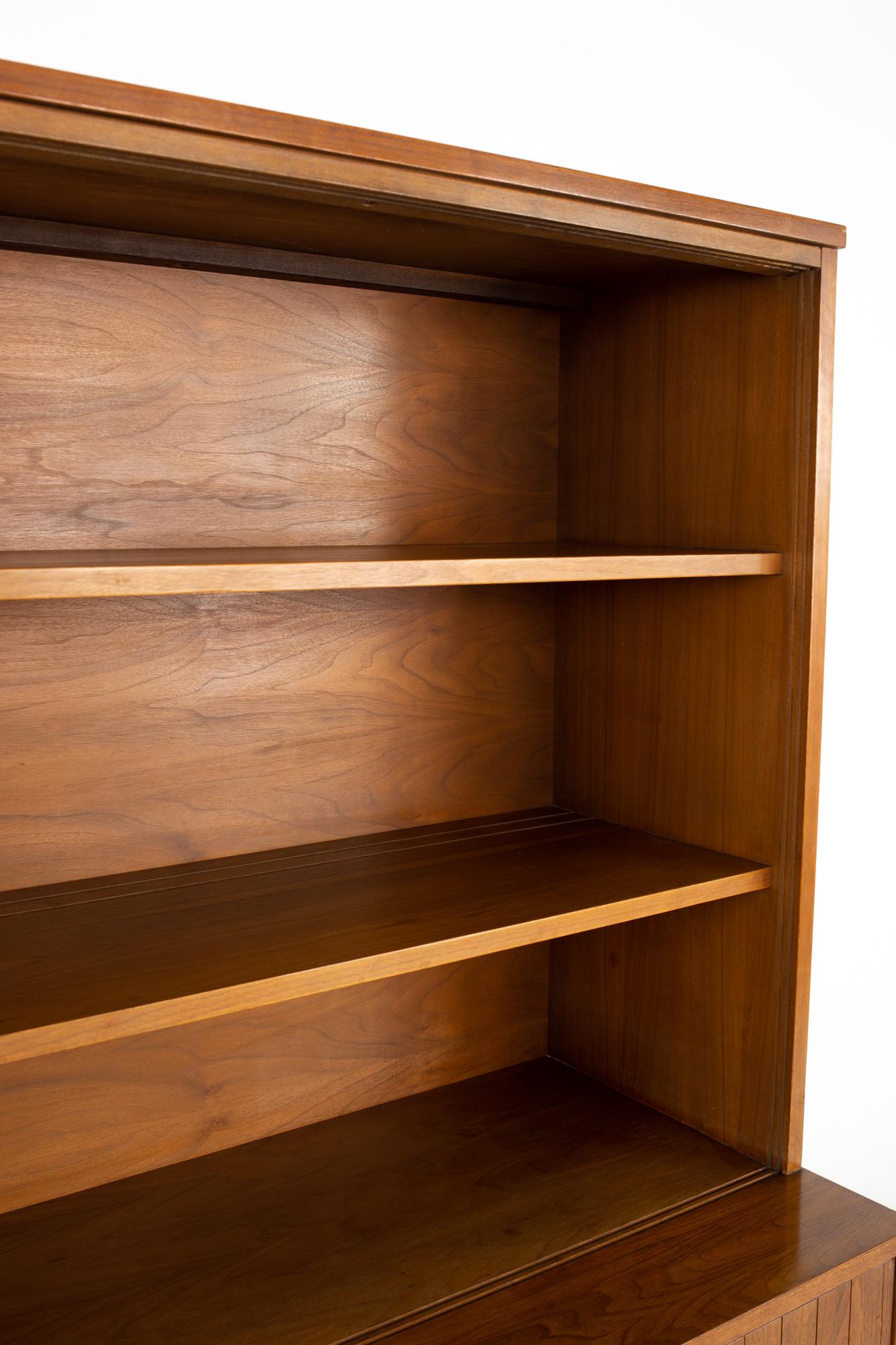 Mid-Century Modern Mainline by Hooker Mid Century Walnut Buffet and Hutch