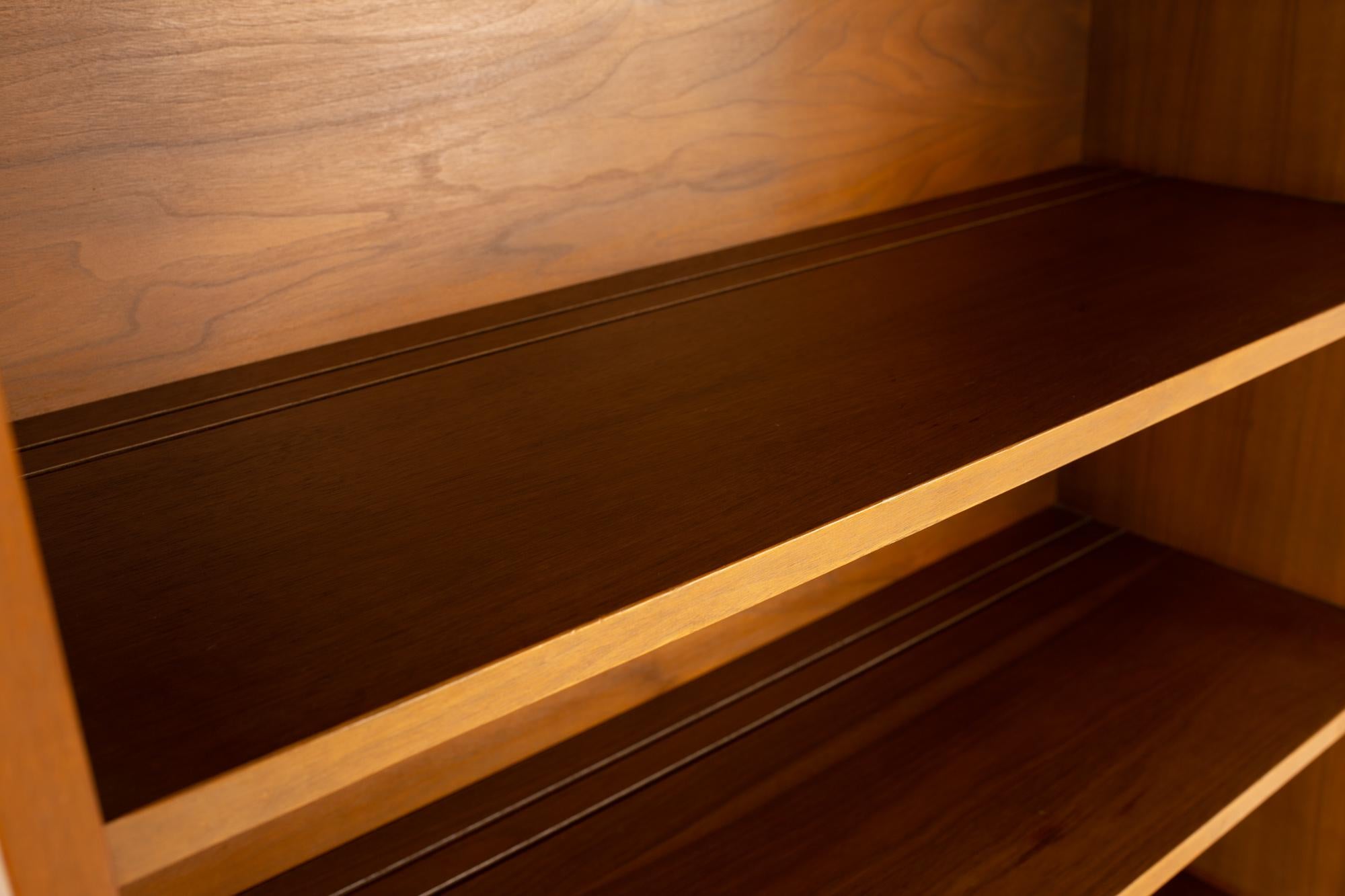 Late 20th Century Mainline by Hooker Mid Century Walnut Buffet and Hutch