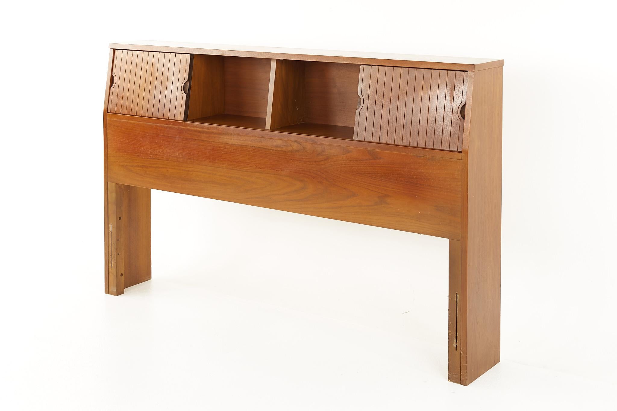Mid-Century Modern Mainline by Hooker Mid Century Walnut Full Storage Headboard