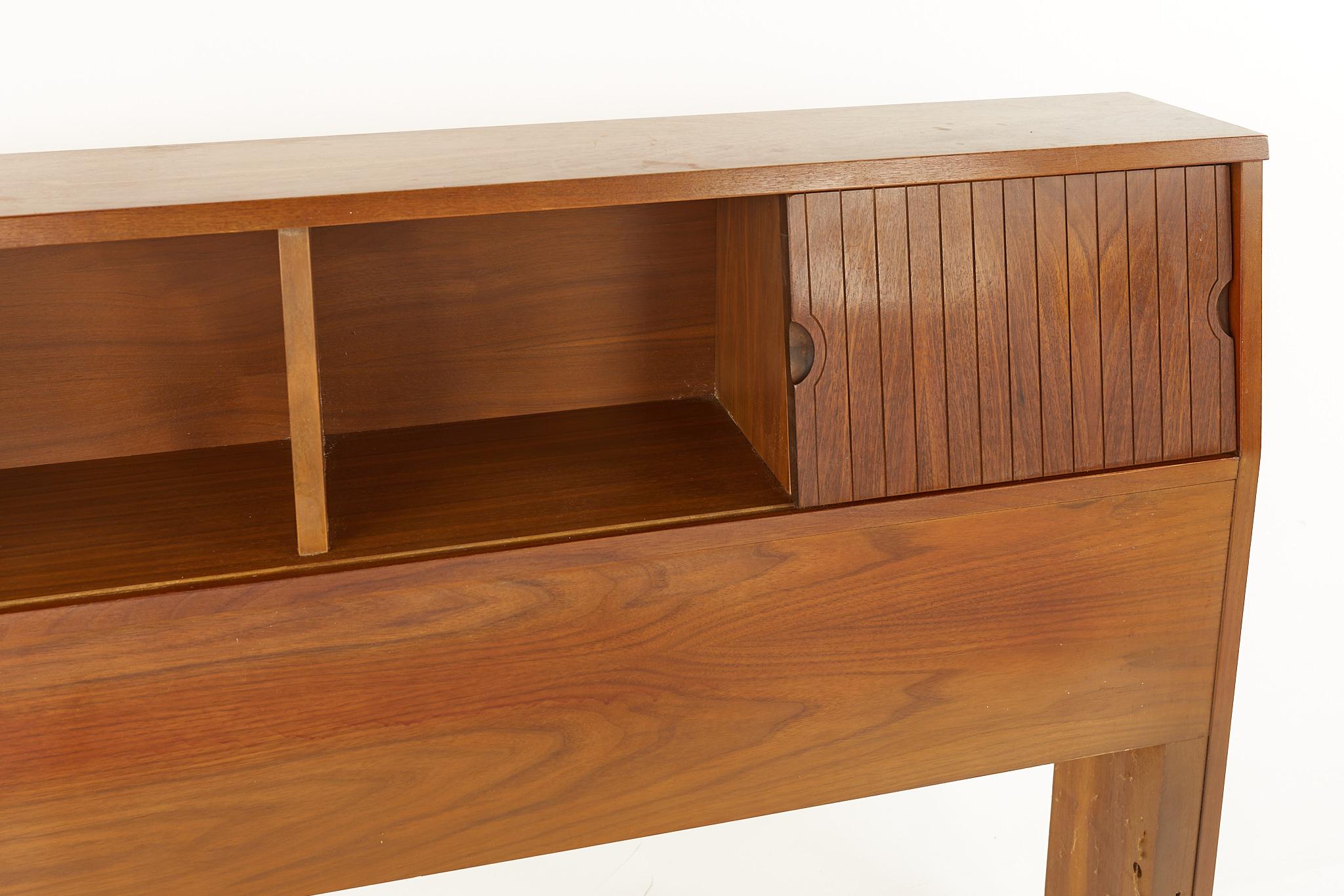 American Mainline by Hooker Mid Century Walnut Full Storage Headboard