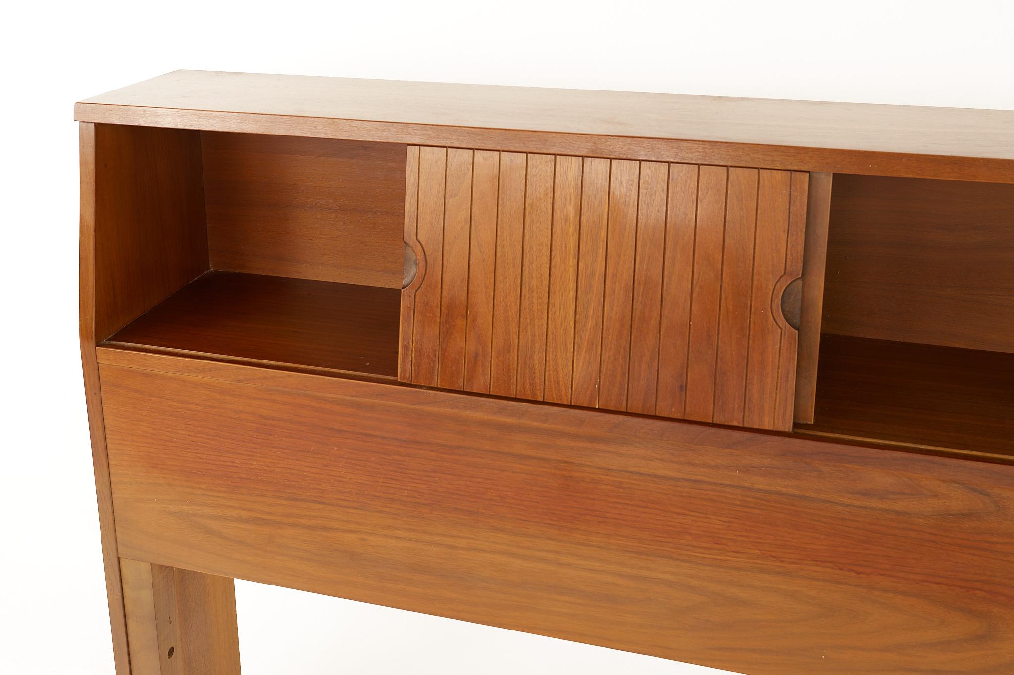 Mainline by Hooker Mid Century Walnut Full Storage Headboard 1