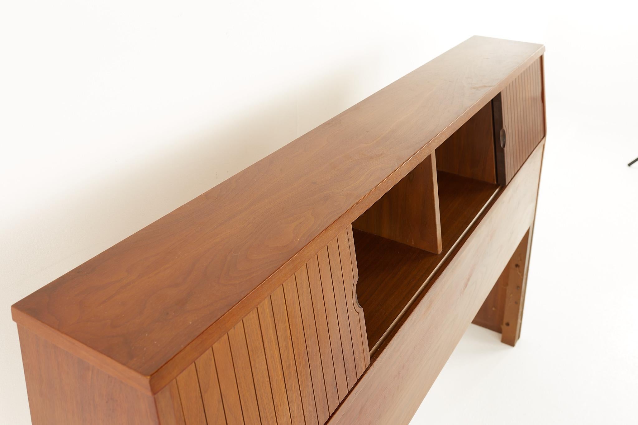 Mainline by Hooker Mid Century Walnut Full Storage Headboard 2