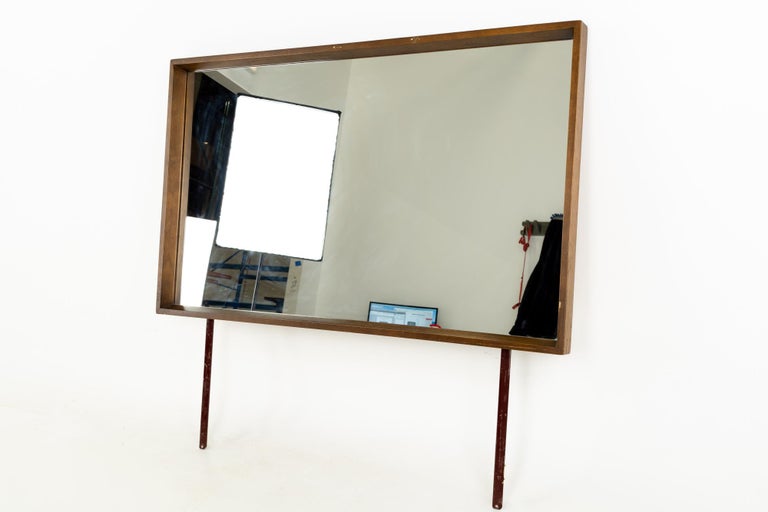 Late 20th Century Mainline by Hooker Mid Century Walnut Mirror For Sale