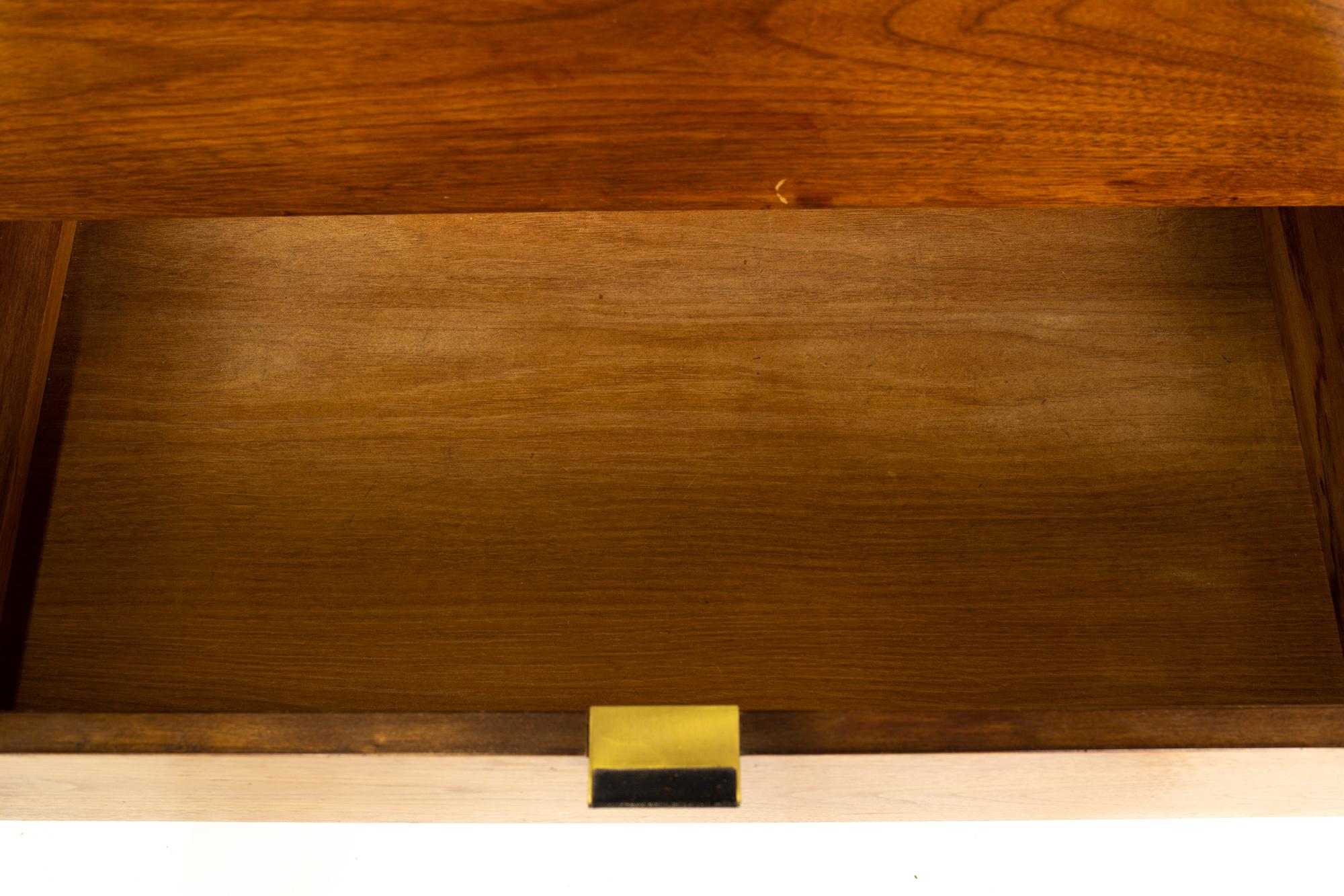 Wood Mainline by Hooker Mid Century Walnut Roll Top Secretary Desk