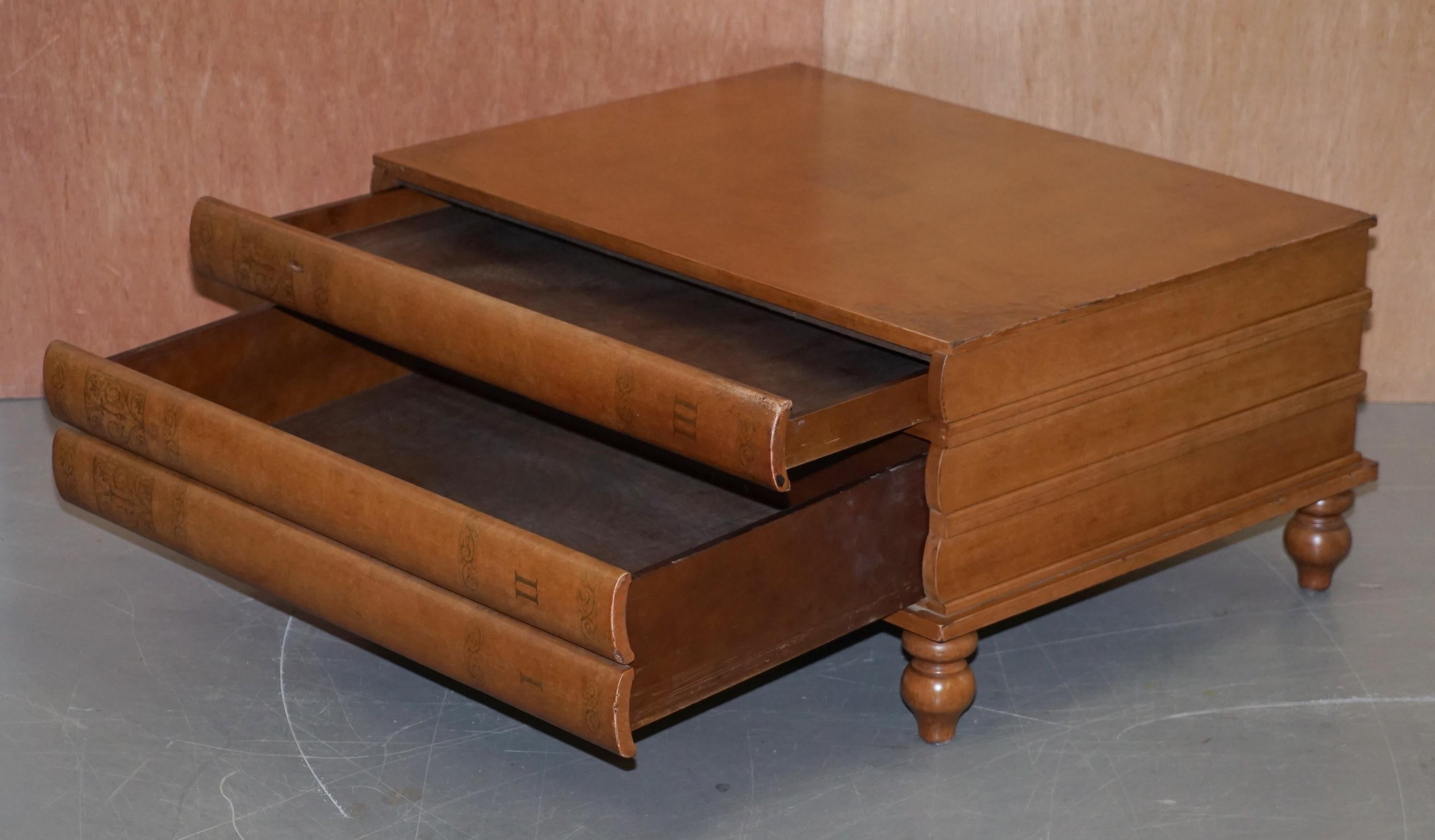 Maintland Smith Stack of Scholars Library Books Coffee Table with Drawers For Sale 6