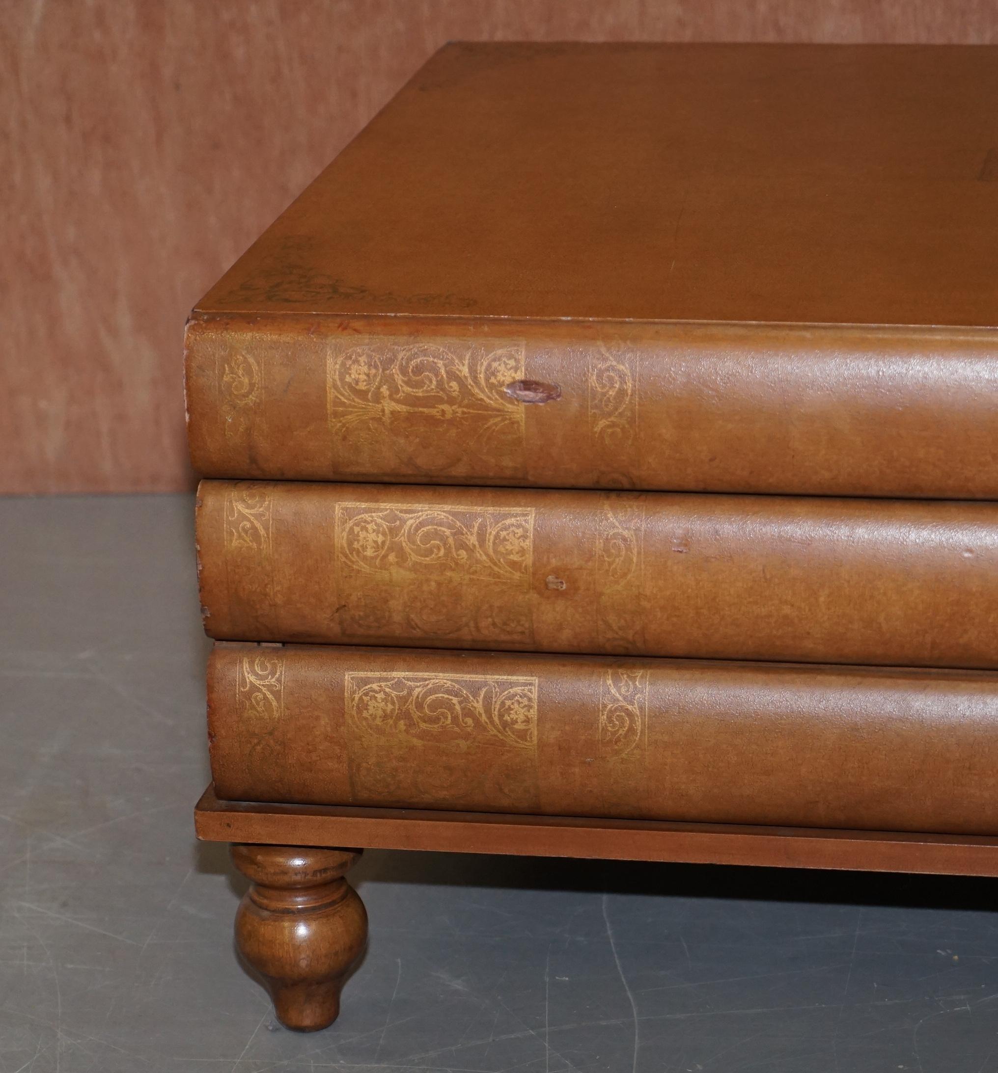 20th Century Maintland Smith Stack of Scholars Library Books Coffee Table with Drawers For Sale