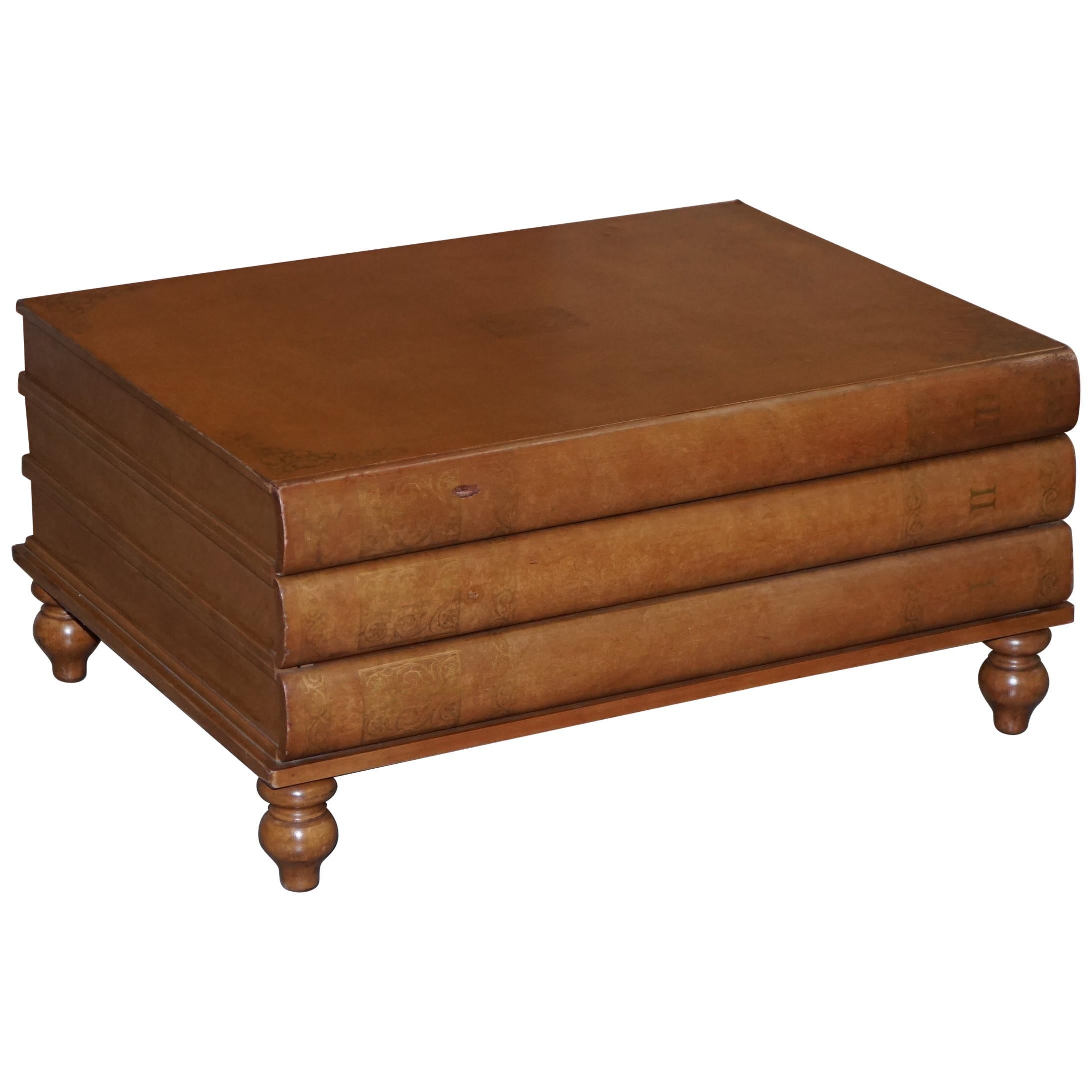 Maintland Smith Stack of Scholars Library Books Coffee Table with Drawers For Sale