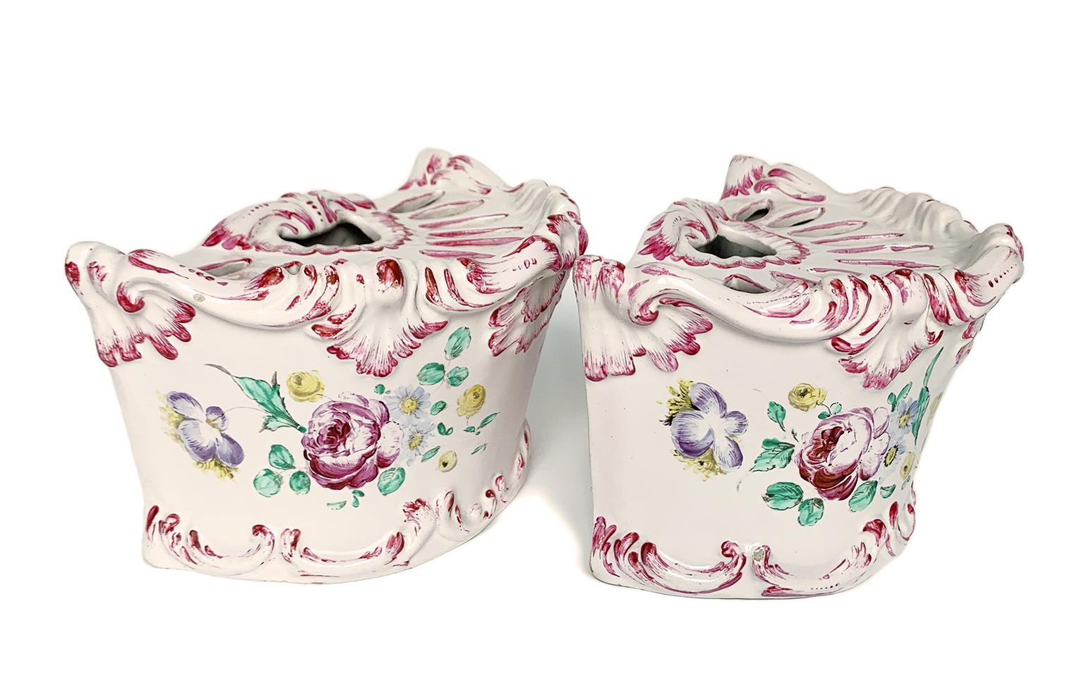 Pots à fleurs en majolique Samson & Fils Factory, France, fin du 19e siècle en vente 3