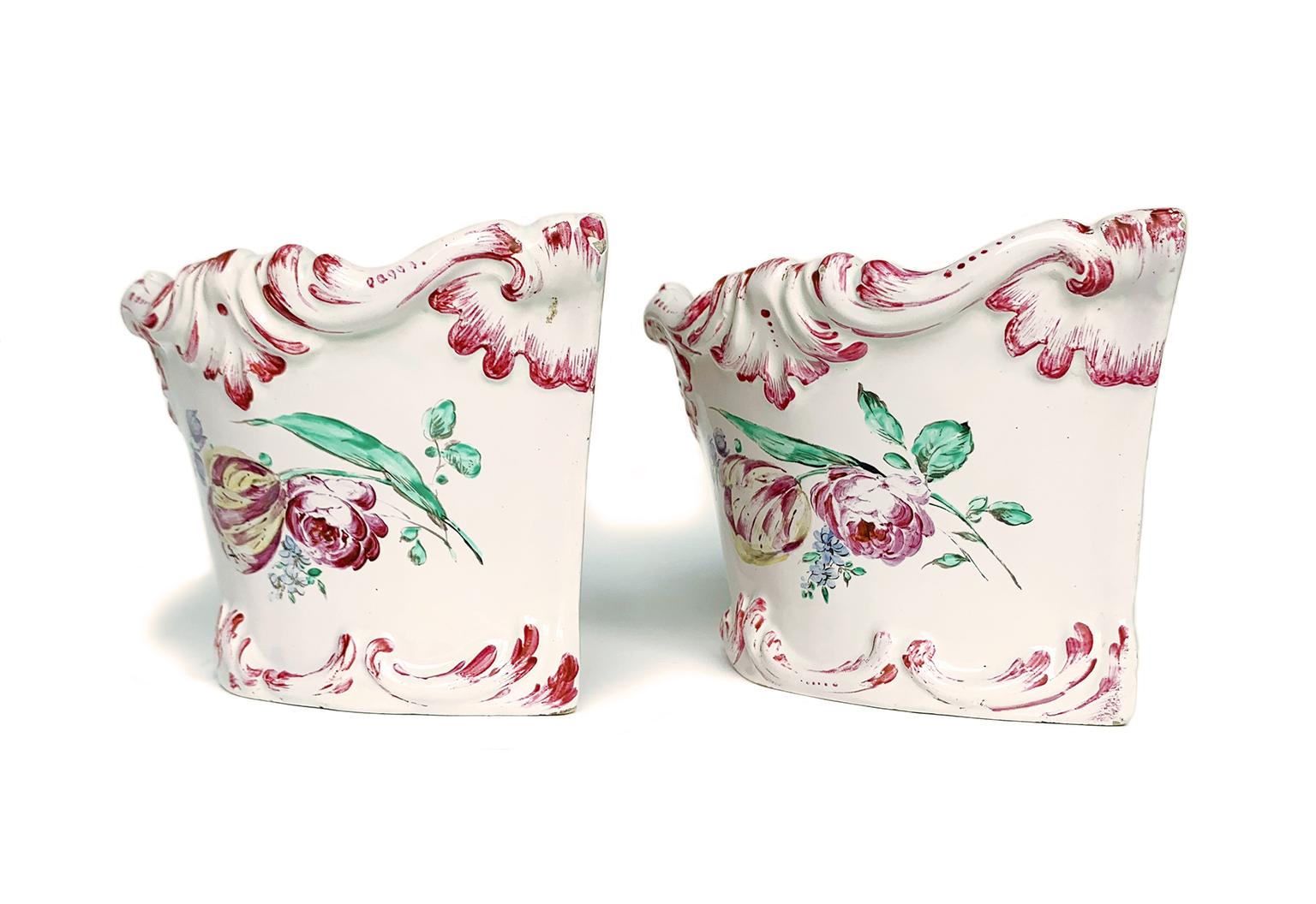 Majolica flower pots Samson & Fils Factory, France, late 19th century In Good Condition For Sale In Milano, IT