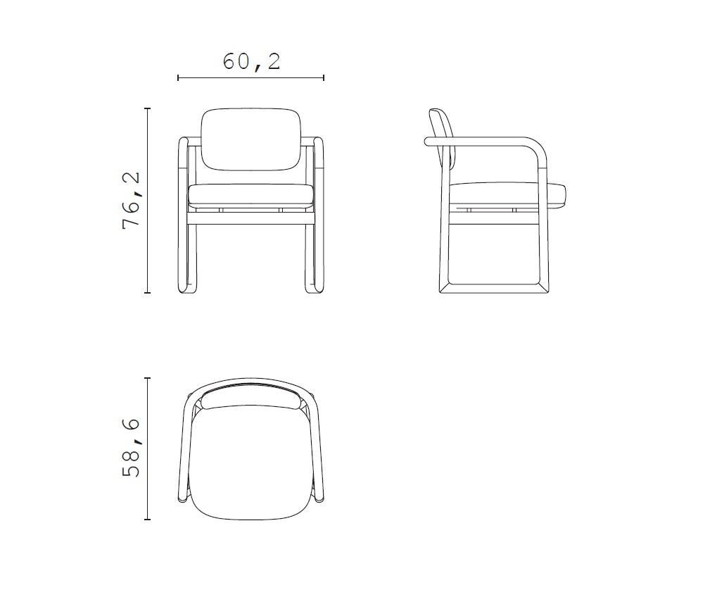 Maiori S, Upholstered Chair with Fabric and Leather For Sale 1