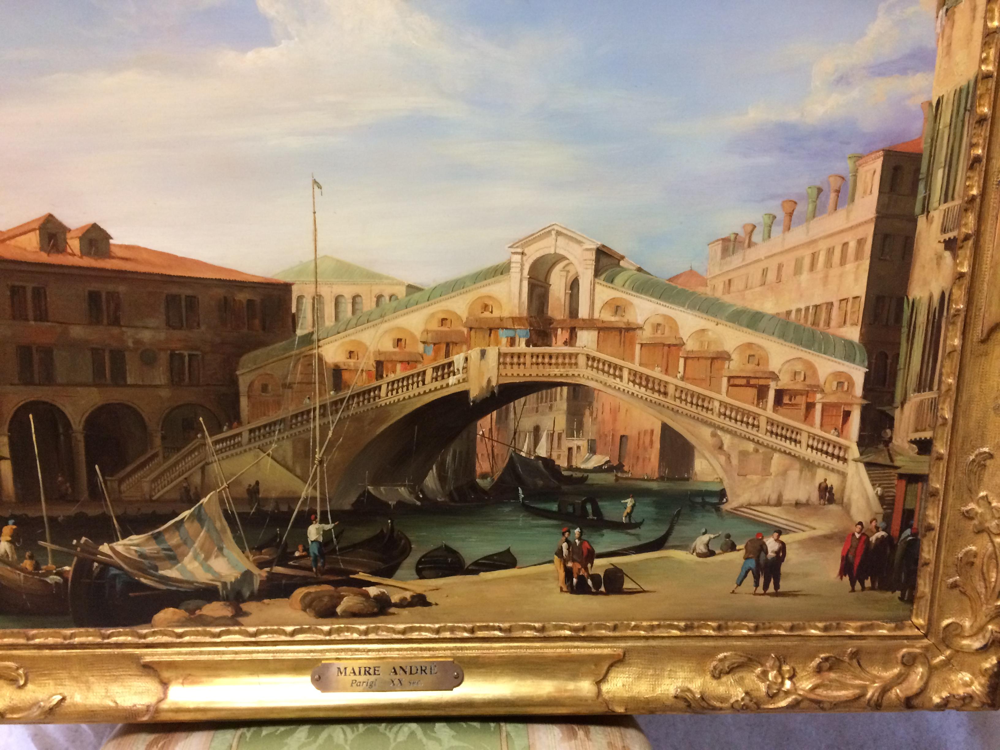 Pair of Paintings with Venetian Landscape 1940 1
