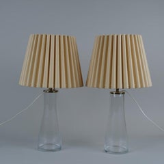 Maire Gullichsen Coppia di lampade da tavolo modello M15, vetro e ottone Artek anni '80