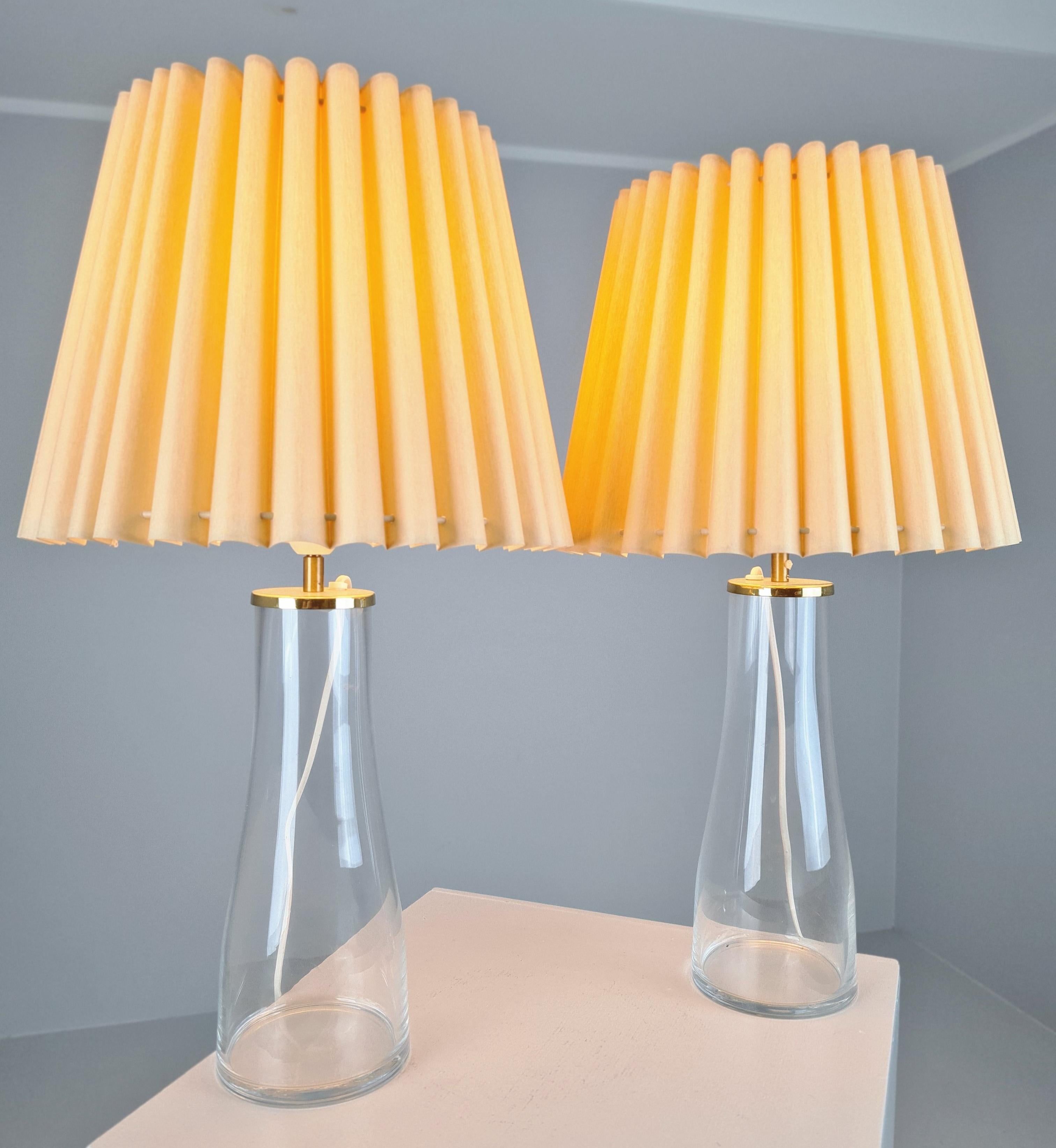 Maire Gullichsen Pair of Table Lamps Model M15, Glass & Brass Artek 1980s For Sale 3