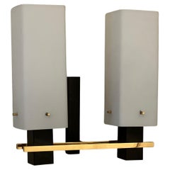 Maison Arlus 2-light wall lamp in opaline 1950