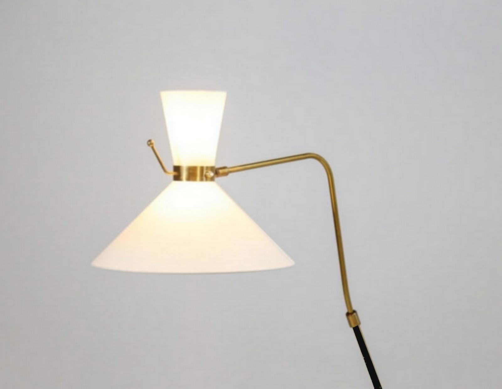 French Maison Arlus Ajustable and Orientable Floor Lamp, France, 1950