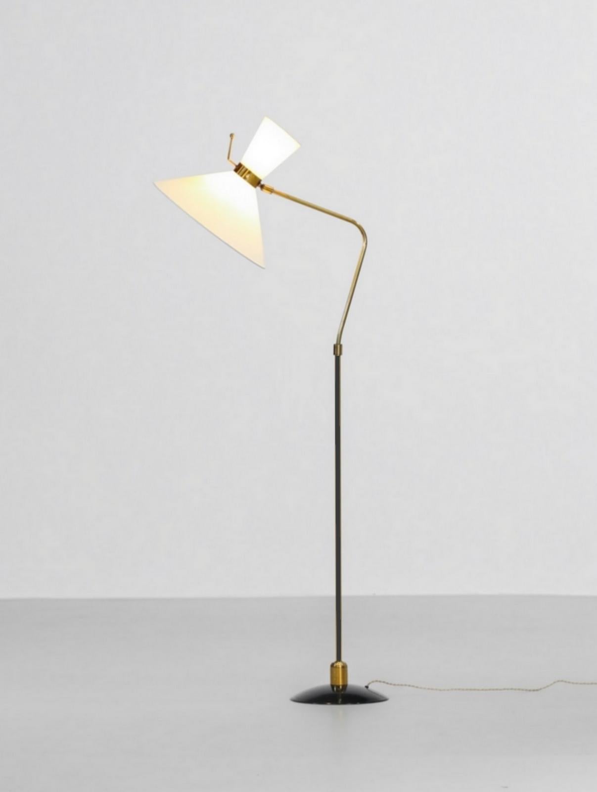 Mid-20th Century Maison Arlus Ajustable and Orientable Floor Lamp, France, 1950