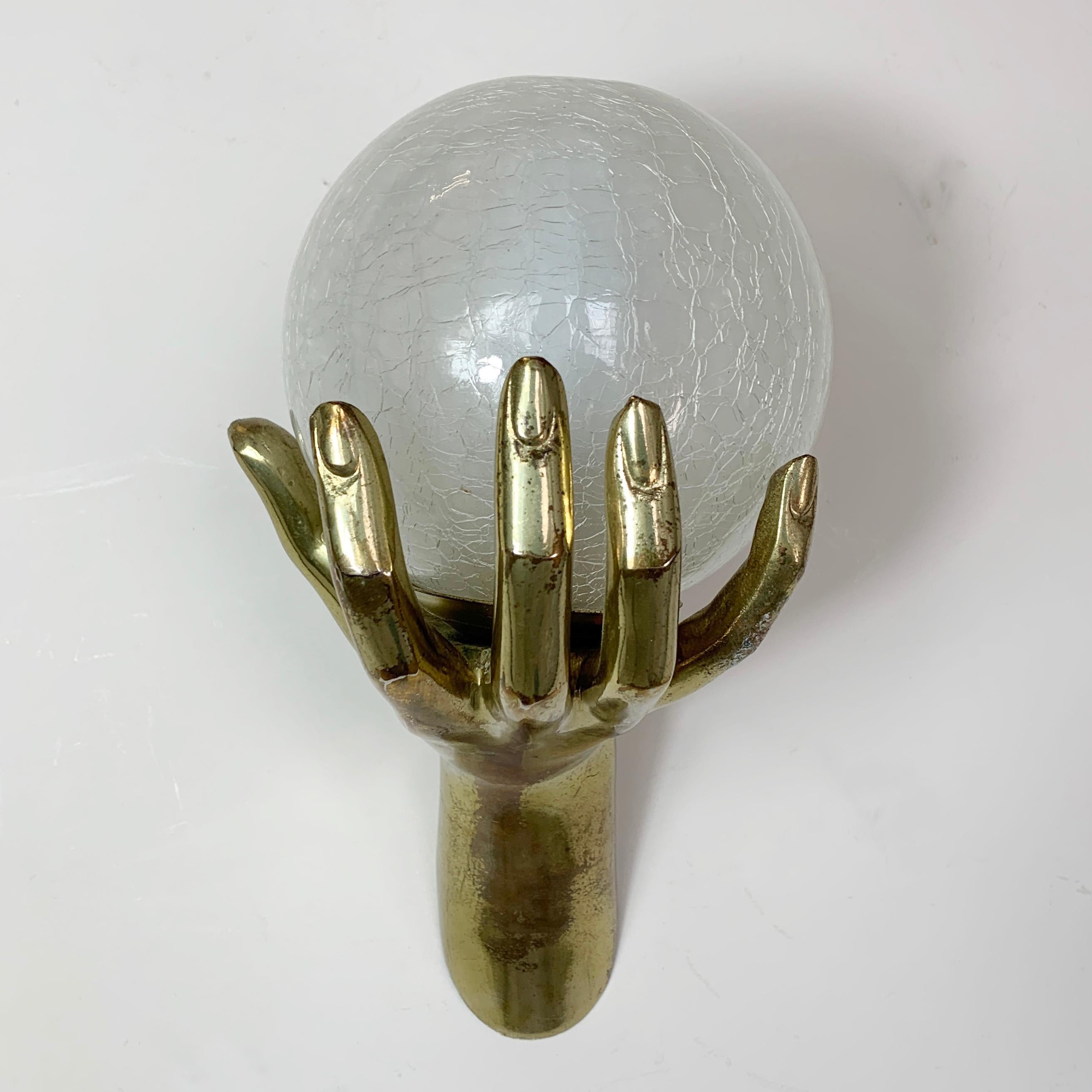 Maison Arlus Bronze Hand Wall Sconce, 1970s In Good Condition In Hastings, GB