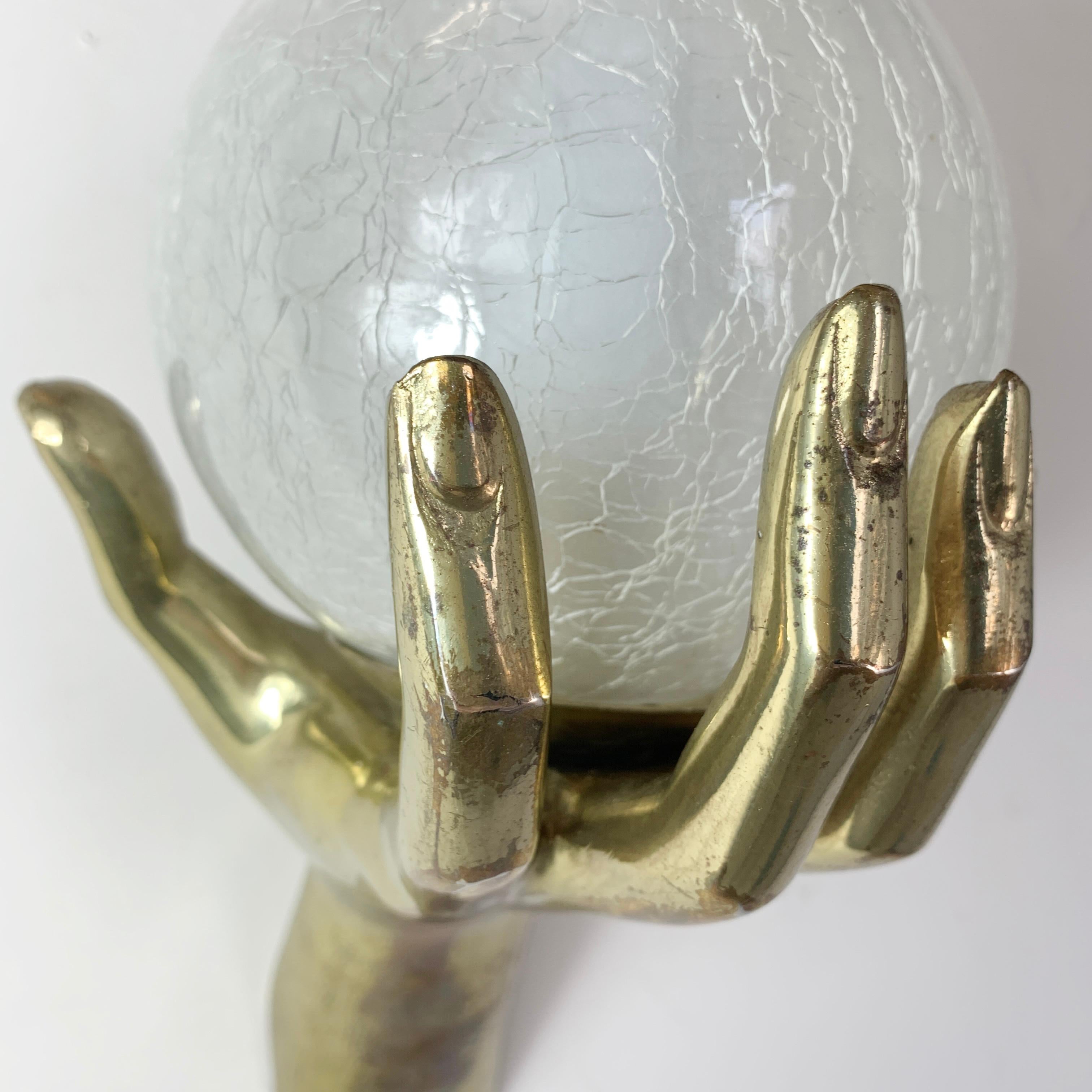 Maison Arlus Bronze Hand Wall Sconce, 1970s 3