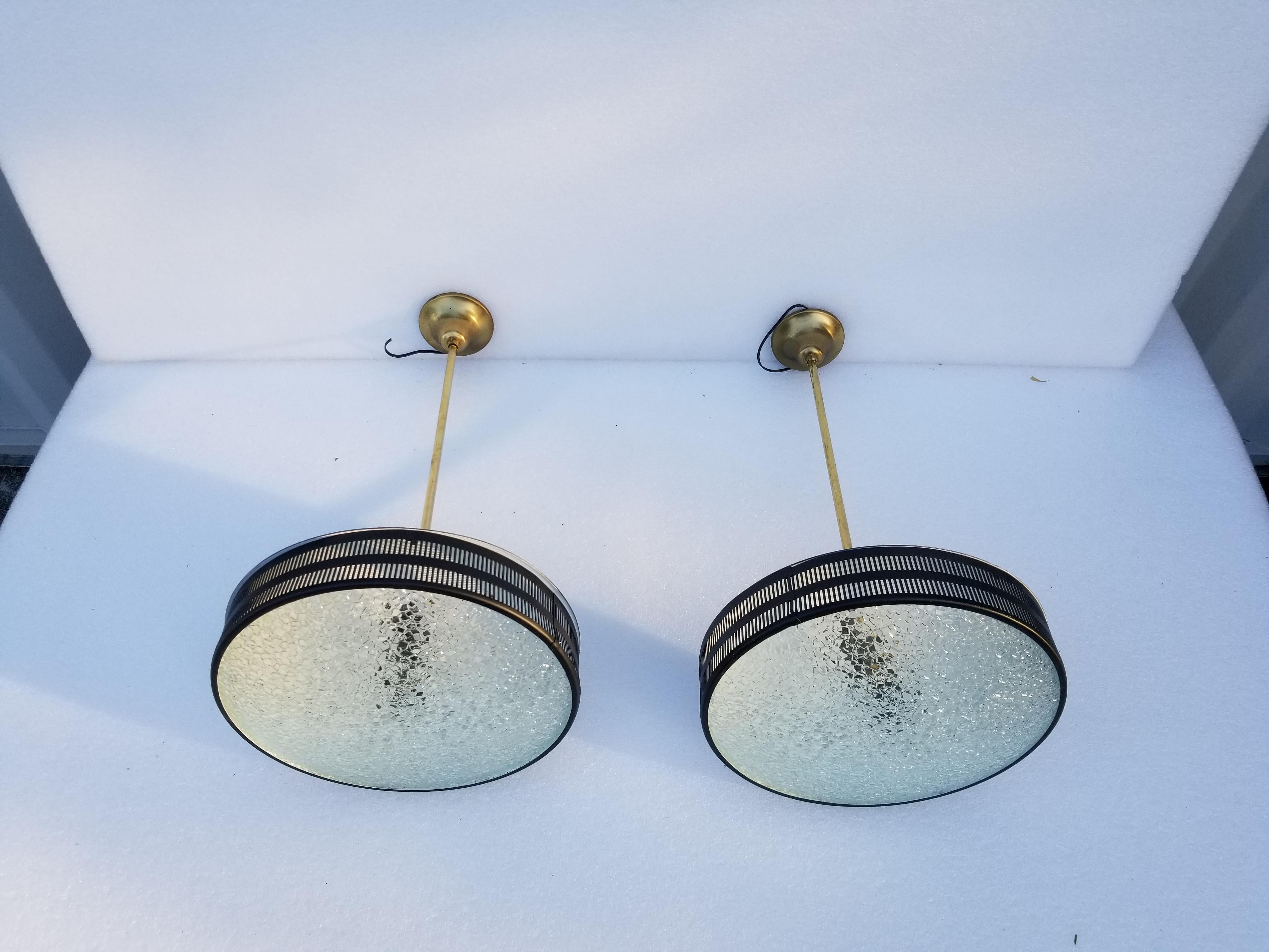 Mid-Century Modern Maison Arlus Ceiling Fixture, Pair Available For Sale
