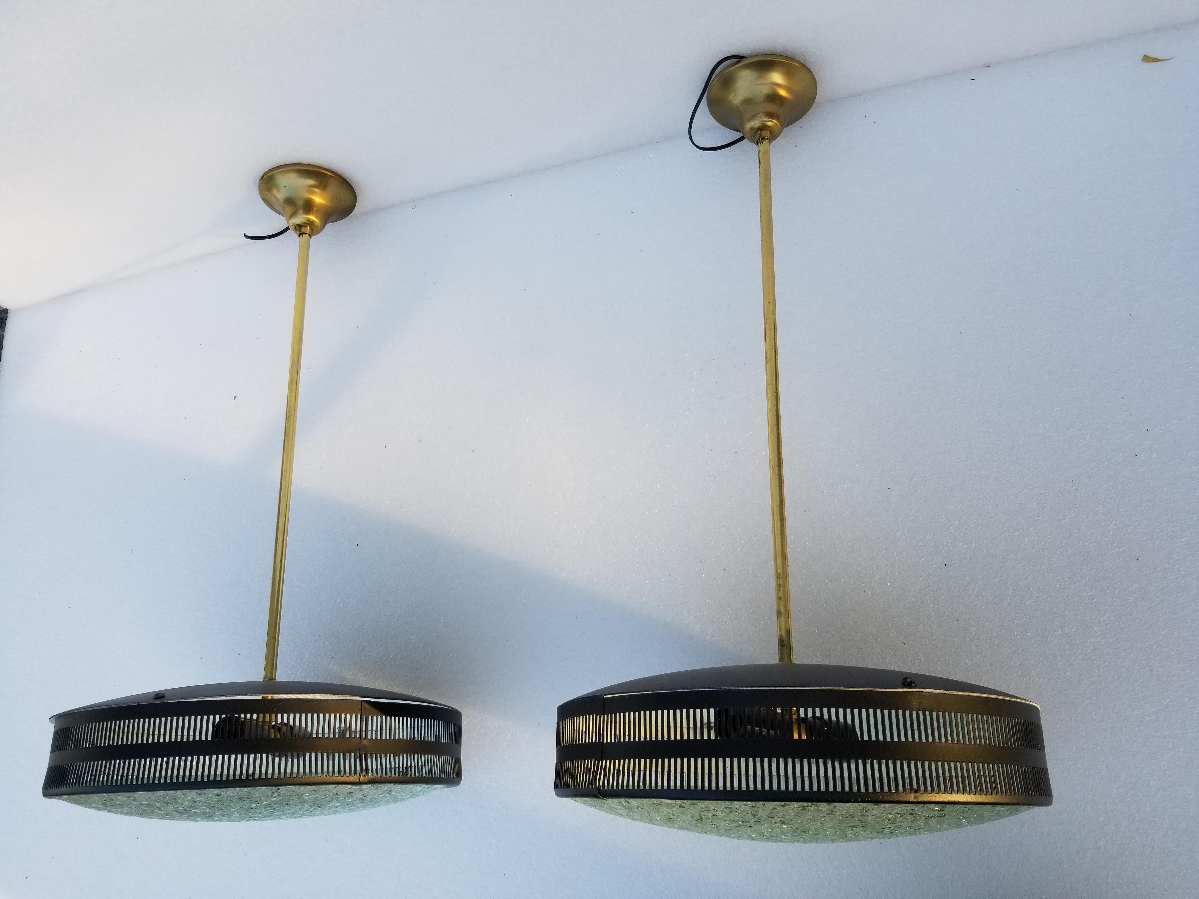 Brass Maison Arlus Ceiling Fixture, Pair Available For Sale