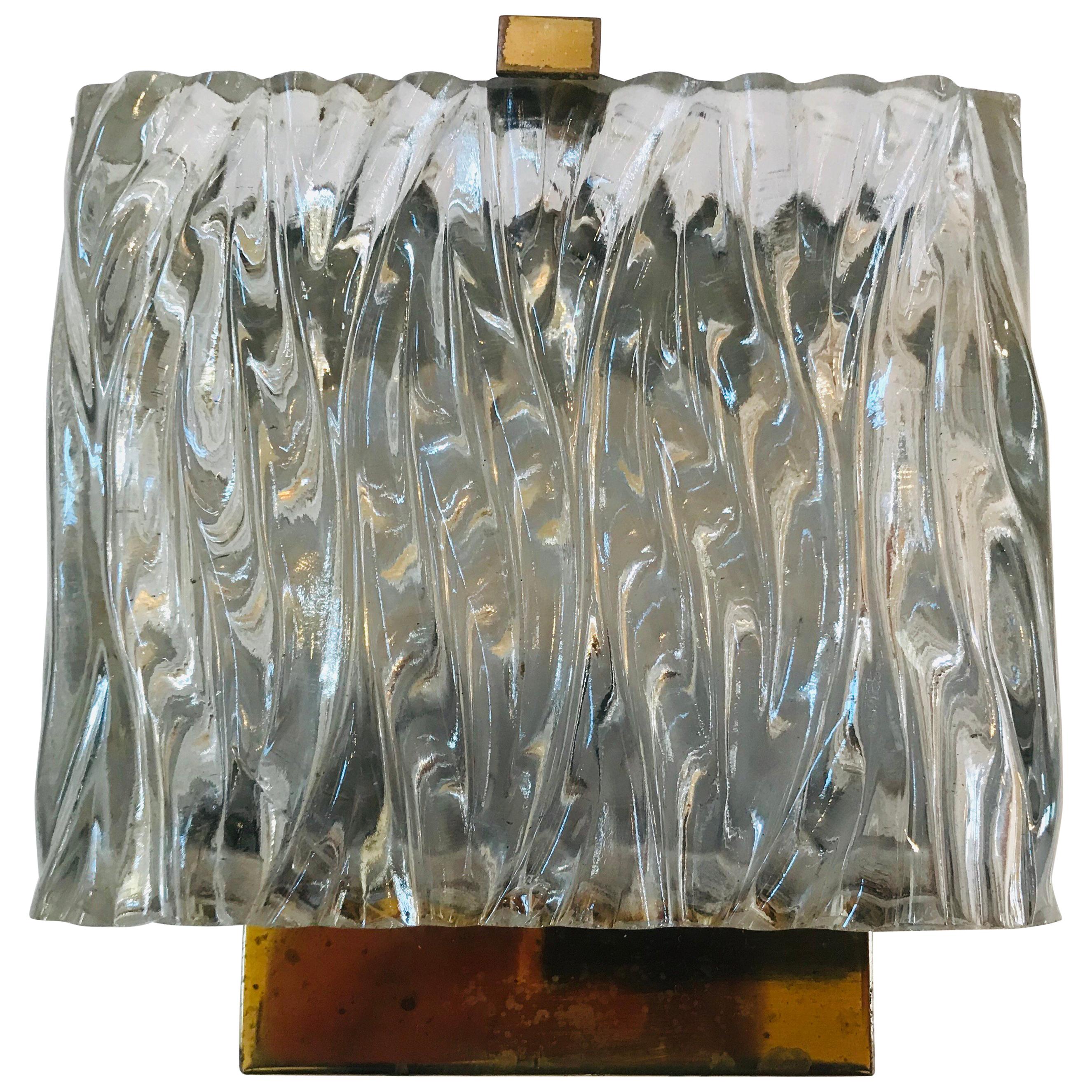 Applique murale française en verre Maison Arlus des années 1960