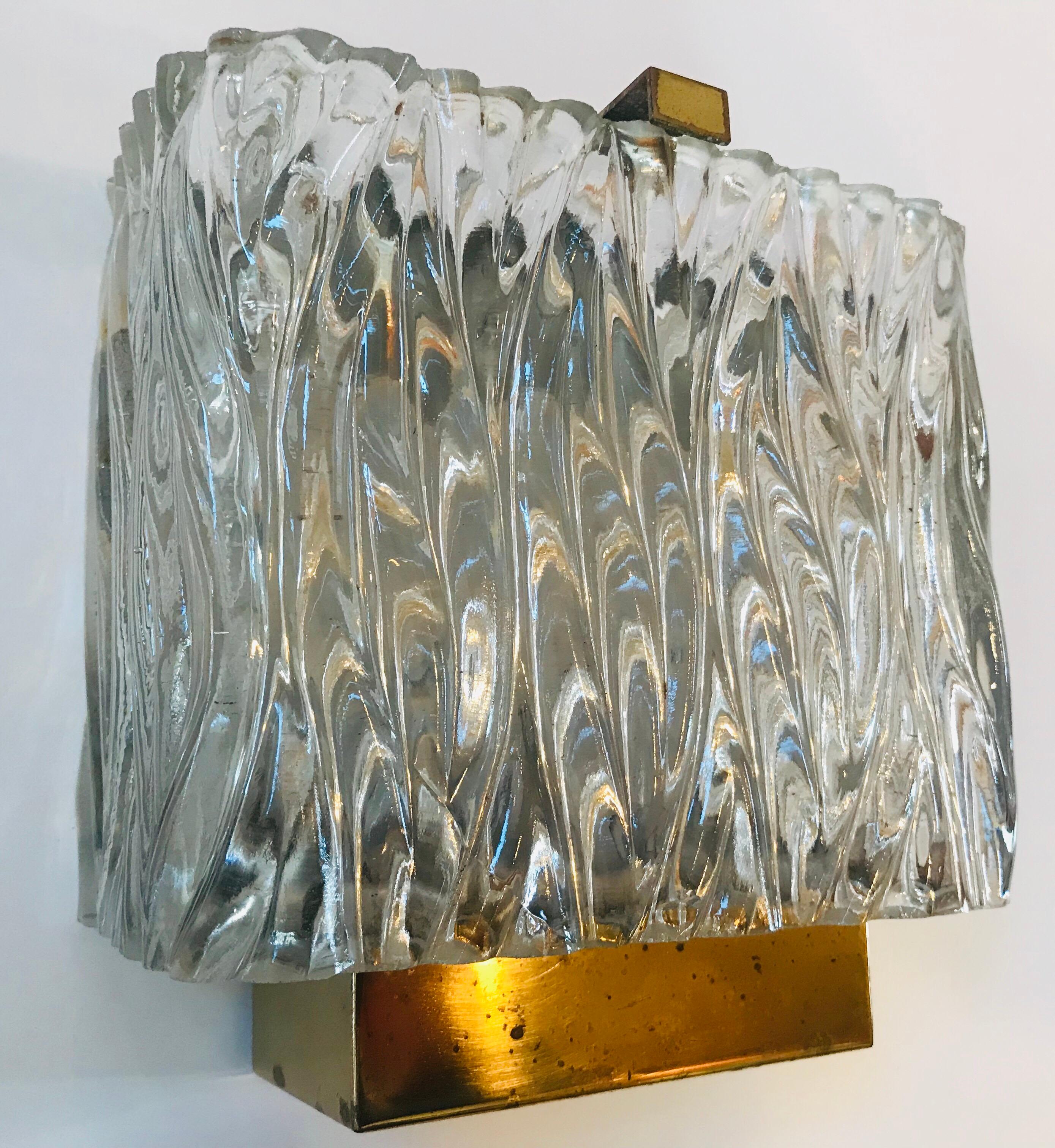 Maison Arlus French 1960s Glass Wall Light For Sale 7