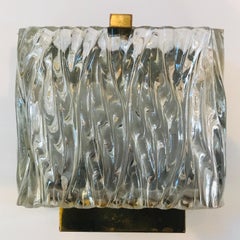 Maison Arlus Französisch 1960s Glas Wandleuchte
