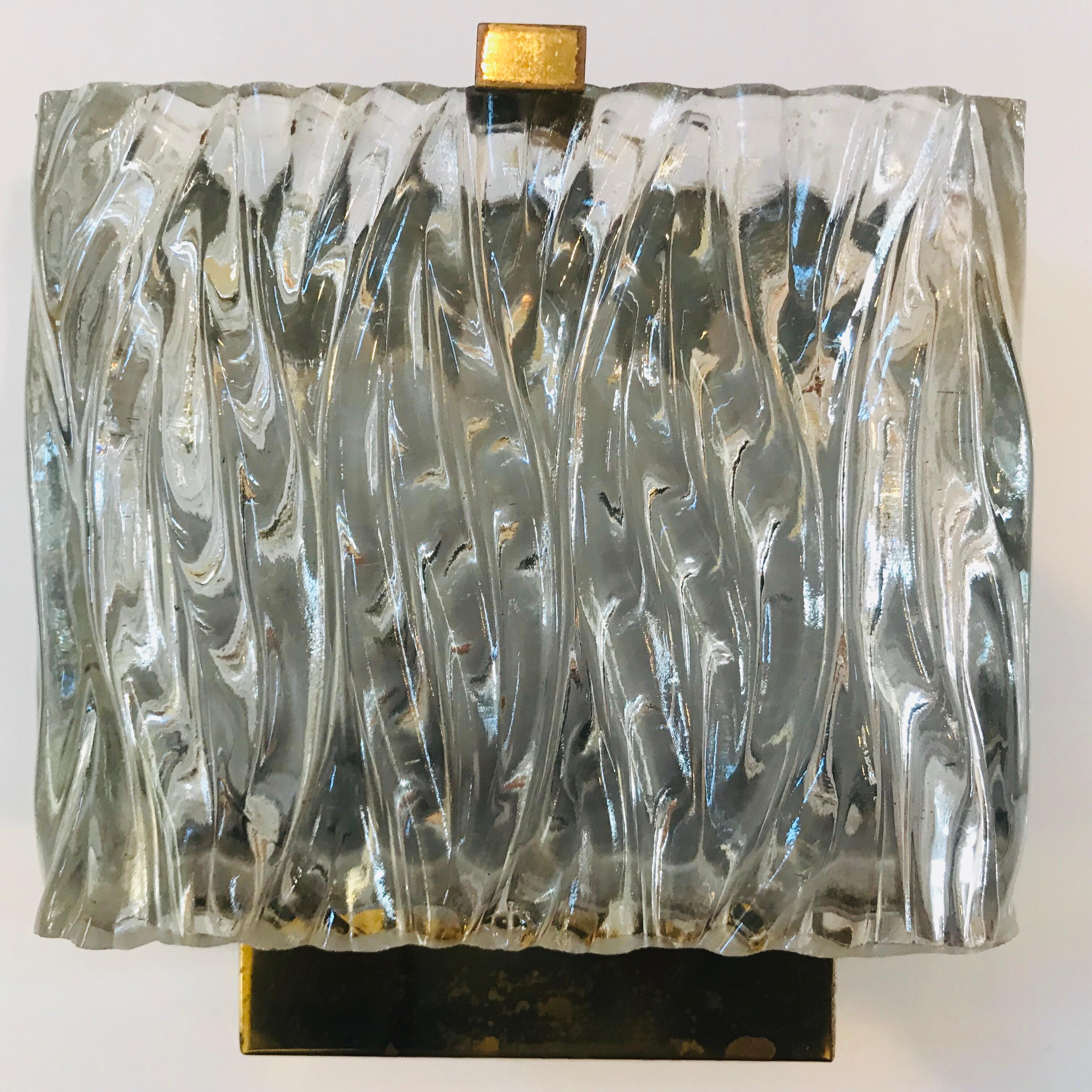 Maison Arlus French 1960s Glass Wall Light For Sale 1